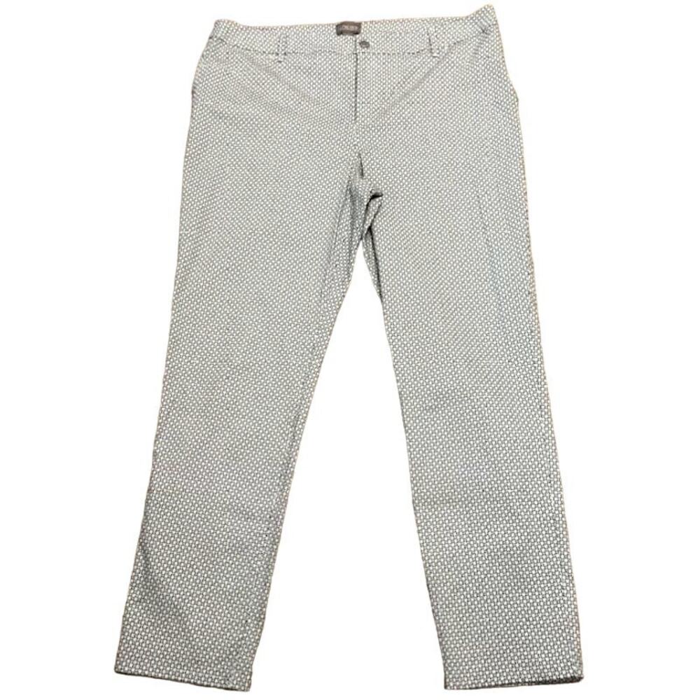 Chico's Pants Womens 3 / Large Black White Skinny Mid-Rise Preppy Office